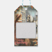 Victoriaanse Rustieke Kerstkaart Cadeaulabel (Achterkant)
