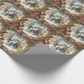 Victoriaanse Rustieke Kerstkaart Cadeaupapier (Hoek)