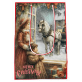 Victoriaanse Rustieke Kerstkaart Medium Cadeauzakje (Achterkant)