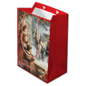 Victoriaanse Rustieke Kerstkaart Medium Cadeauzakje (Achterkant Gekanteld)