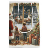 Victoriaanse Rustieke Kerstkaart Medium Cadeauzakje (Achterkant)