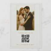 Victoriaanse Saliegroene Bloemencode QR-code Foto Kaart (Achterkant)