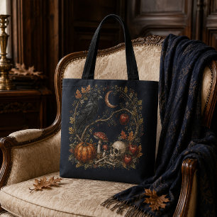 Victoriaanse Samhain Raven Botanische Gotische Boo Tote Bag