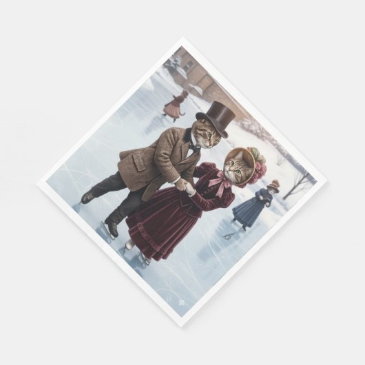 Victoriaanse schaatskatten servetten (Hoek)