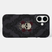 Victoriaanse Schedel & Rozen Damast Hoestabbe Case-Mate iPhone Case (Achterkant (horizontaal))