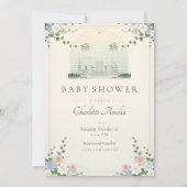 Victoriaanse serre babyshower uitnodiging (Voorkant)