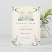 Victoriaanse serre babyshower uitnodiging (Staand voorkant)