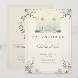 Victoriaanse serre babyshower uitnodiging