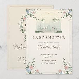 Victoriaanse serre babyshower uitnodiging