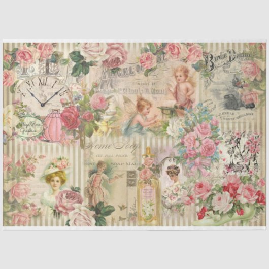 Victoriaanse Shabby Chic Serie Design 6 Tissuepapier (Voorkant)