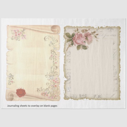 Victoriaanse Shabby Chic Serie Design 8 Tissuepapier (Voorkant)