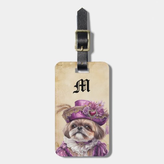 Victoriaanse Shih Tzu-hond bagage labels (Voorkant verticaal)