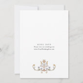 Victoriaanse sierlijke bloemrijke fotolijst bruilo kaart (Achterkant)