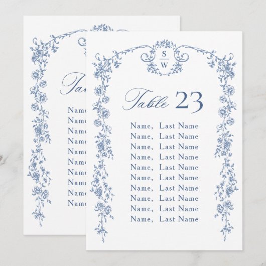 Victoriaanse sierlijke bloemstuk zitplaatskaart kaart (Voorkant / Achterkant)