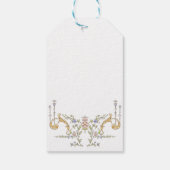 Victoriaanse sierlijke bruiloftsshower cadeaulabel (Achterkant)