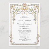 Victoriaanse sierlijke gratie Boheemse huwelijksce Programmakaart (Voorkant)