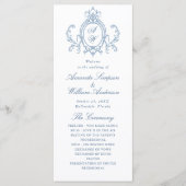 Victoriaanse sierlijke gratie stoffige blauwe trou programmakaart (Voorkant)