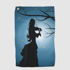 Victoriaanse Silhouet Vuurvliegjes & Maneschijn Sc Golfhanddoek