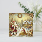 Victoriaanse Sinterklaas Feestdagenkaart (Staand voorkant)