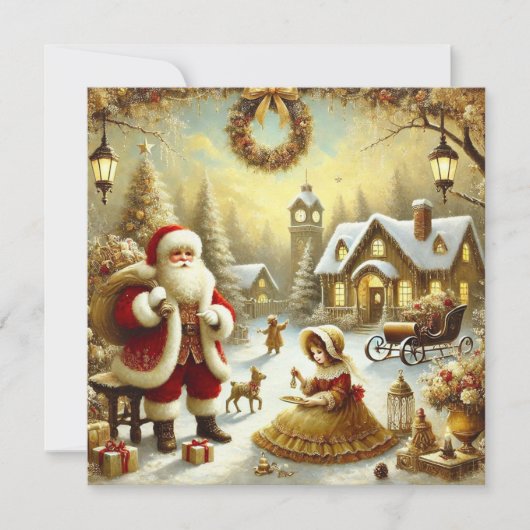 Victoriaanse Sinterklaas Feestdagenkaart (Voorkant)