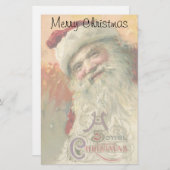 Victoriaanse Sinterklaas Portret, Oude Kerstmis Briefpapier (Voorkant / Achterkant)
