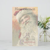 Victoriaanse Sinterklaas Portret, Oude Kerstmis Briefpapier (Staand voorkant)