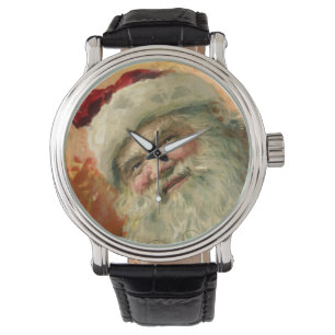 Victoriaanse Sinterklaas Portret, Oude Kerstmis Horloge