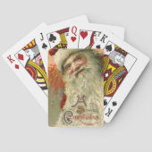 Victoriaanse Sinterklaas Portret, Oude Kerstmis Pokerkaarten (Achterkant)