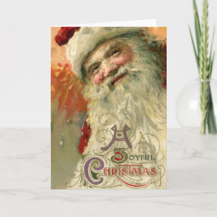 Victoriaanse Sinterklaas Portret, Vintage Kerstmis Feestdagen Kaart