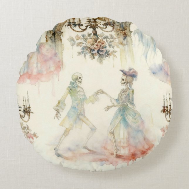 Victoriaanse Skelet Balzaal Rond Kussen (Voorkant)