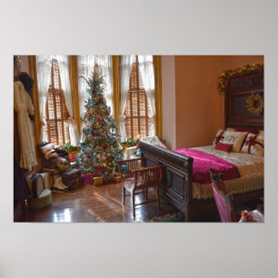 Victoriaanse slaapkamer, Kerstmis, Vaile Mansion,  Poster