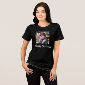 Victoriaanse Sneeuwman Kerstontwerp Tri-Blend Shirt (Voorkant volledig)