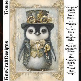 Victoriaanse Steampunk Baby Pinguïn DL3R Decoupage Tissuepapier