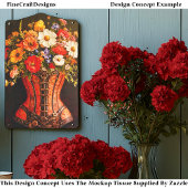 Victoriaanse Steampunk Corset Bloemen DF5LF Decoup Tissuepapier