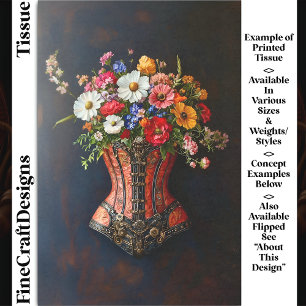 Victoriaanse Steampunk Corset Bloemen DF5R Decoupa Tissuepapier