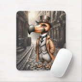 Victoriaanse Steampunk Dodo in Londense Steeg Muismat (Met muis)