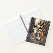 Victoriaanse Steampunk Dodo in Londense Steeg Notitieboek (Binnen)