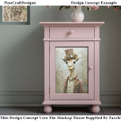 Victoriaanse Steampunk Giraffe, Hoge Hoed CA4 Deco Tissuepapier