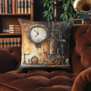 Victoriaanse Steampunk Klok Lab Kussen