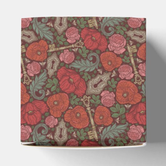 Victoriaanse Steampunk Oude Slot Sleutel Rode Klap Bedankdoosjes (Bovenkant)