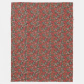 Victoriaanse Steampunk Oude Slot Sleutel Rode Klap Fleece Deken (Voorkant)