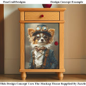 Victoriaanse Steampunk Papillon Hond CP8 Decoupage Tissuepapier