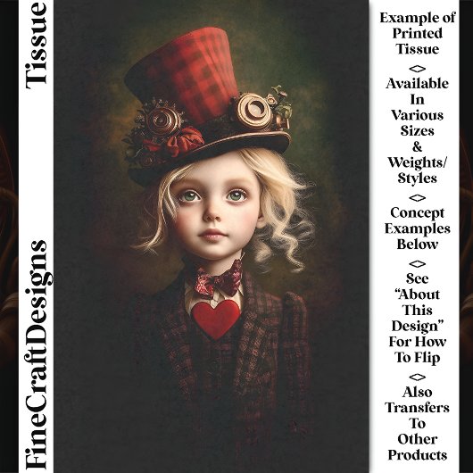 Victoriaanse Steampunk Ringmeesteres CN2 Decoupage Tissuepapier