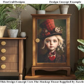 Victoriaanse Steampunk Ringmeesteres CN2 Decoupage Tissuepapier