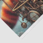 Victoriaanse Steampunk Rode Panda Droom Decoupage  Tissuepapier (Detail)