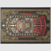 Victoriaanse Steampunk Treinmachine G8 Découpage Tissuepapier (Voorkant)