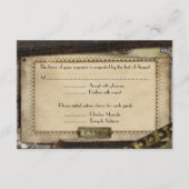 Victoriaanse Steampunk Trouwreceptiekaarten Informatiekaartje (Voorkant)