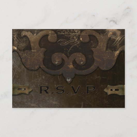 Victoriaanse Steampunk Trouwreceptiekaarten Informatiekaartje (Achterkant)