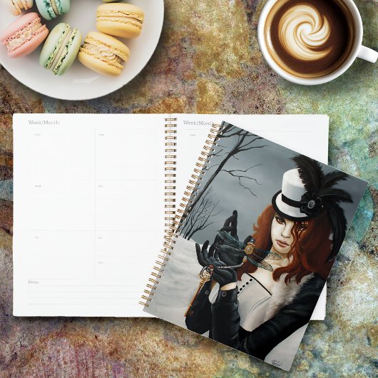 Victoriaanse Steampunk Winter Libel Sleutel Gotisc Planner