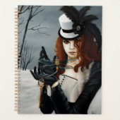 Victoriaanse Steampunk Winter Libel Sleutel Gotisc Planner (Voorkant)